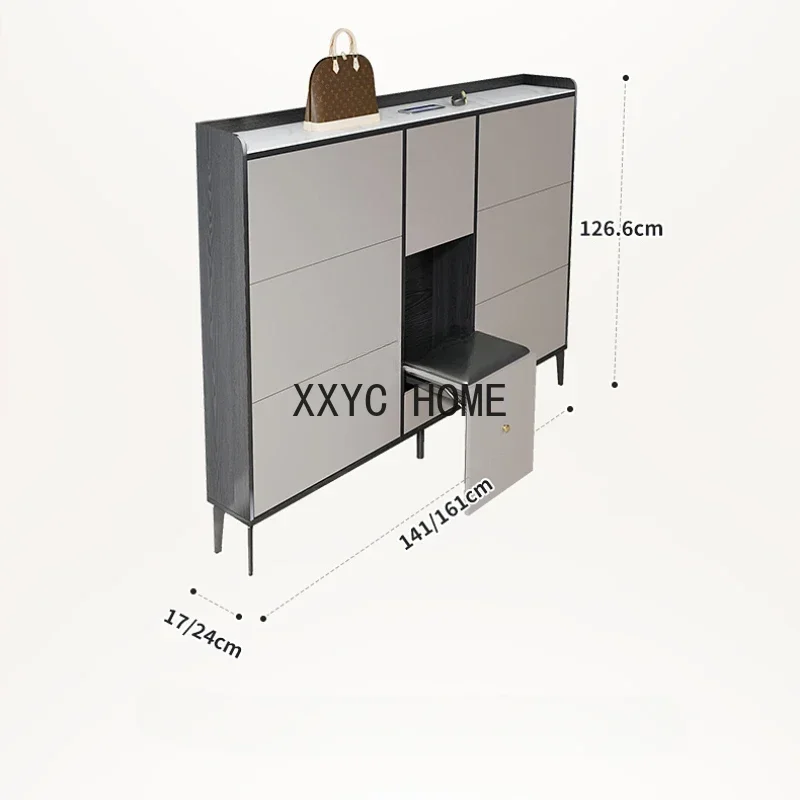

Simple Ultra-Thin Tilting Shoe Cabinet 17cm Italian Home Doorway 24cm Narrow Entrance Cabinet