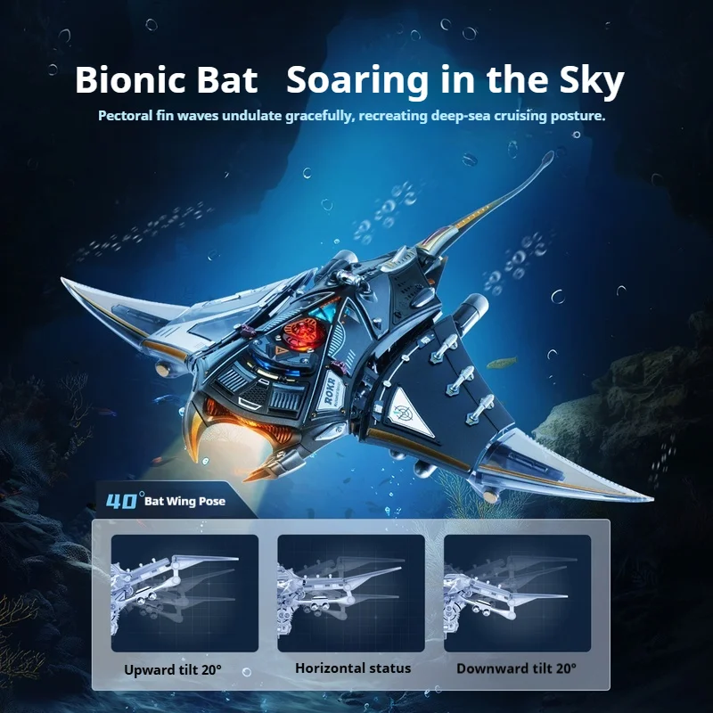 

New Hot Mechanical Species Manta Rays Trendy Assembly Model Figurine Decoration Ornament Toys For Boys As Christmas Day Gifts