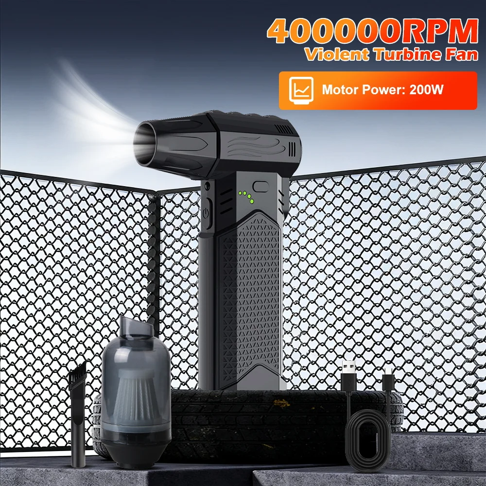 

Cleaning Blower Tool Portable Electric Air Duster Turbo Jet Fan Blow And Suction 2 in 1 Blowing Snow Car Brushless Violent Fan
