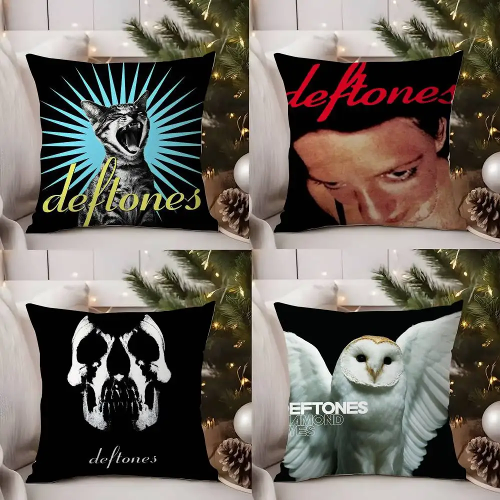

Band D-Deftones Pillow Case Office Sofa Dorm Chair Back Short Plush Double-sided Printing Home Cushion Cover