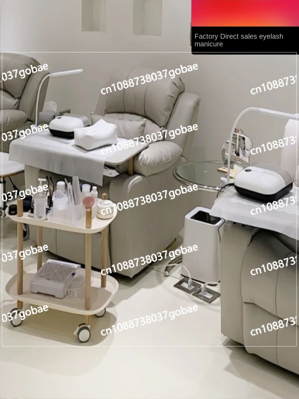 CX Nail Table and Chair Suit Internet Celebrity Eyelash-Beauty Sofa 180 Degrees Flat Backrest Single Double Small Chair