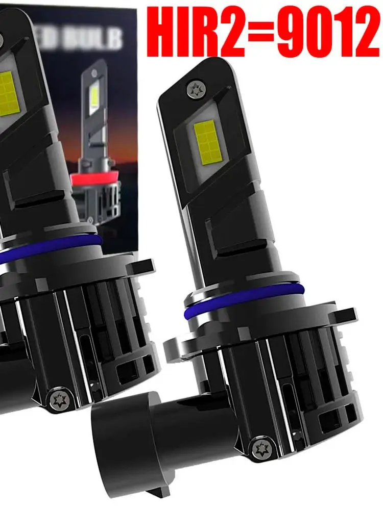 2 szt. HIR2 9012 Żarówki LED do reflektorów PX22d 9012CBN Bez konieczności użycia adaptera Białe Lampy Przeciwmgielne Motocyklowe Turbo Światła Drogowe Mijania 12V 55W — 2