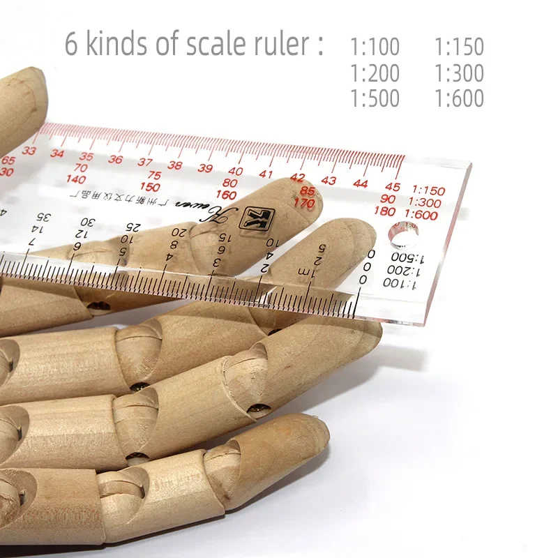 Multi-scale Scale Acrylic Ruler Engineer Architect Technical Architecture Drawing Tool Drawing Ruler