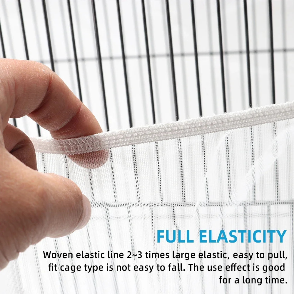 Nylon Mesh Bird Cage Cover Shell Skirt Net Easy Cleaning Seed Catcher Guard Bird Cage Accessories Airy Mesh Parrot Bird Cage Net