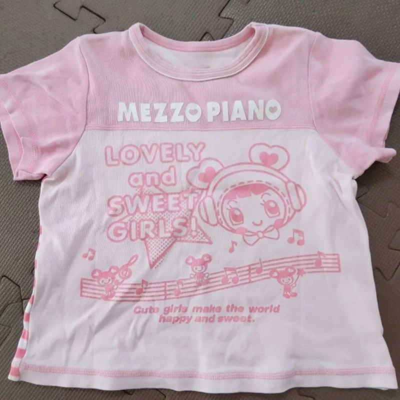 

Японские кавайные футболки с мультяшным принтом, лето 2021, женские футболки Y2k, эстетические лоскутные футболки в стиле гранж, Harajuku, повседневная свободная футболка феи