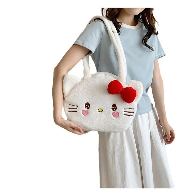 Sanrio peluche borsa Kitty Cute Kawaii grande borsa Cartoon Storage Bag regalo di compleanno accessori Anime