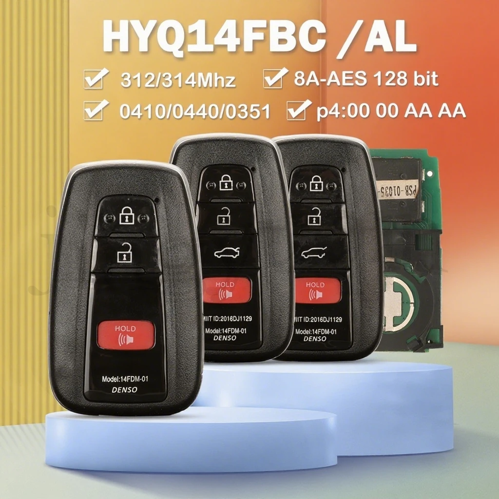 

312/314Mhz 8A P4 AA HYQ14FBC AL 0410 0440 0351 Smart Car Remote Key For Toyota CAMRY Avalon Prius RAV4 Hybrid Highlander 4Runner