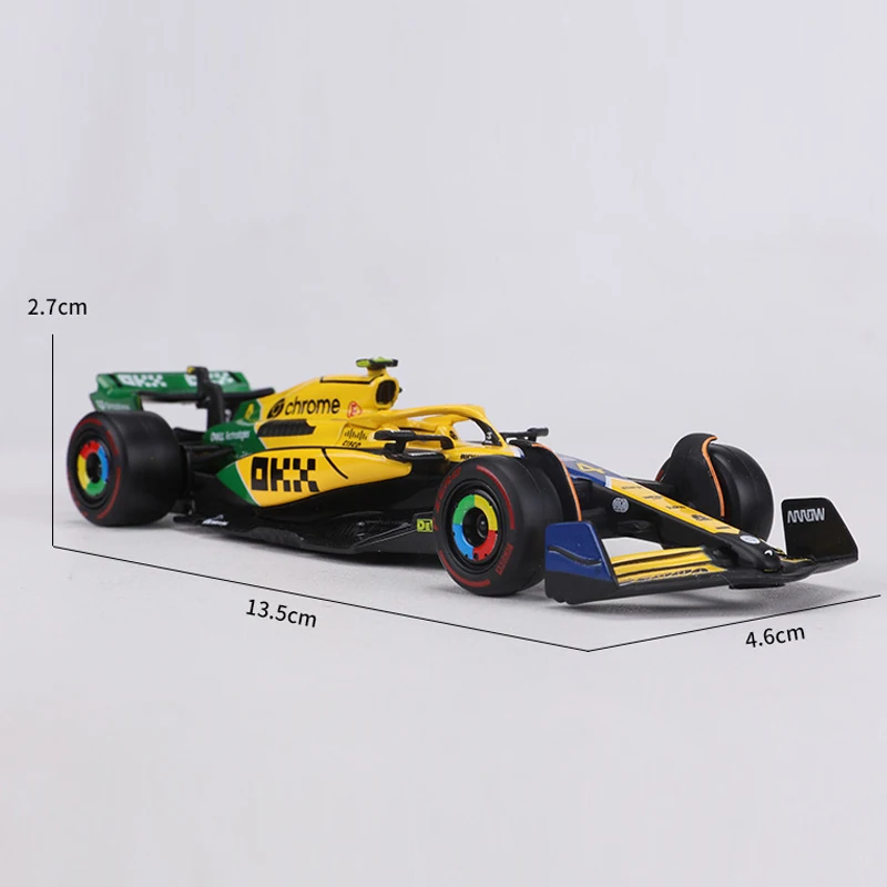 Simulação escala 1:43 mclaren f1 mcl38 modelo de carro de corrida com caixa de exibição coleção miniatura voitureiecast veículo de brinquedo menino homem