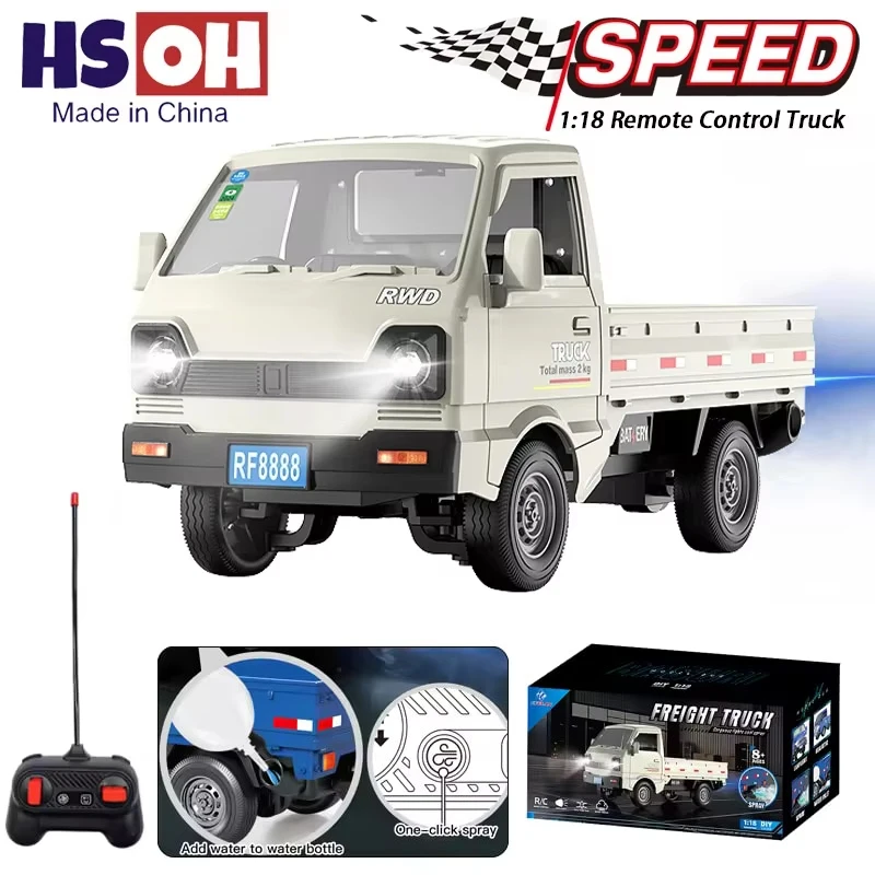 

Remote Control Car 1/18 Scale 4WD Drift RC Truck with Cool Spray Lights & Music, 2.4Ghz High Speed All Terrain Vehicle Toy Gift