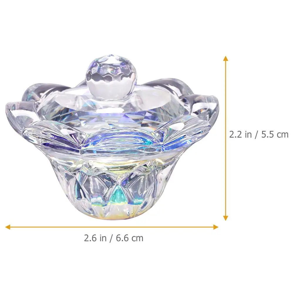 Soporte de polvo acrílico de cristal, recipientes de taza octogonal, tazón de belleza para uñas líquida, mezcla, 2 uds.