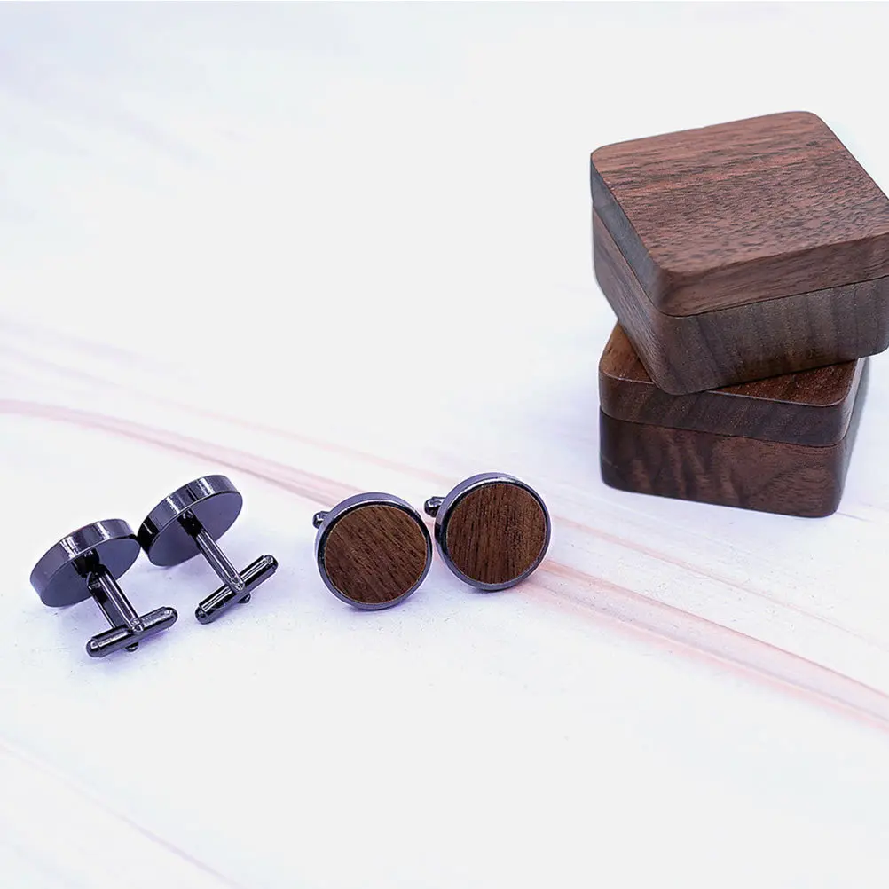 

1Pair Wooden Sleeve Button Premium Craftsmanship Fashion Cuff Links for Shirts Coats Jackets Mens Style Wooden Sleeve Button