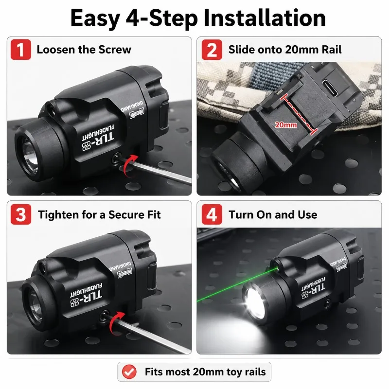 Binario Universale da 20MM TLR‑8 in Metallo per Illuminazione LED Stroboscopica, Accessorio di Ricambio per Modelli Hobby