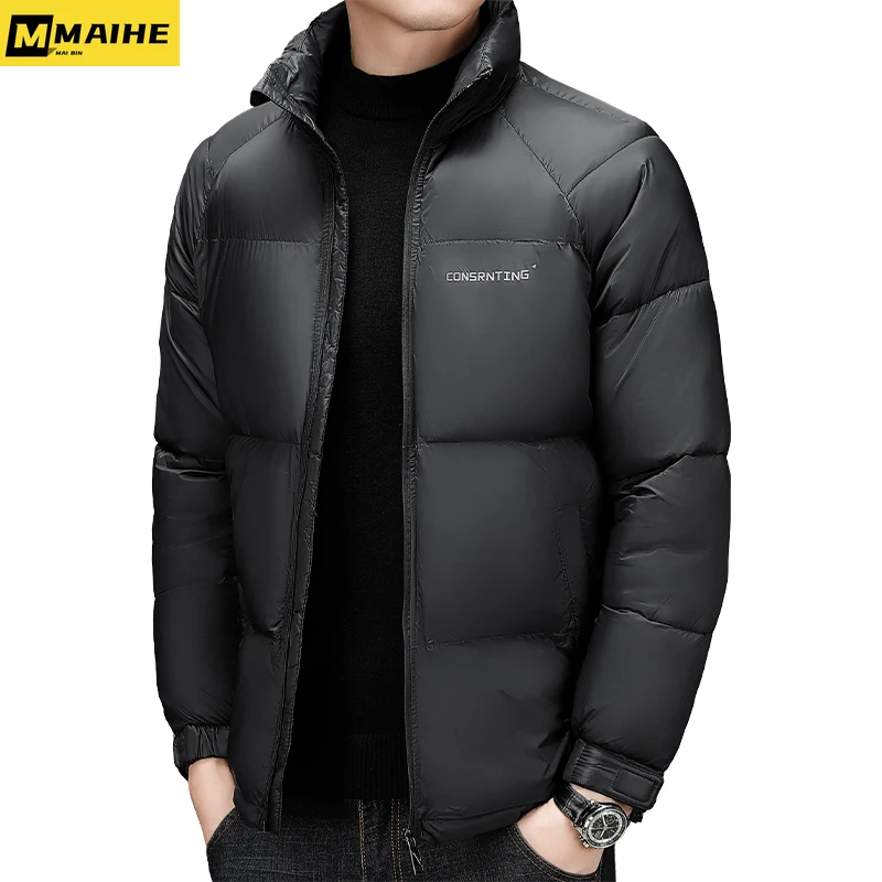 Winter light luxury brand down cotton men's jacket Kpop trend warm windproof parka men's hip hop street wear short padded jacket