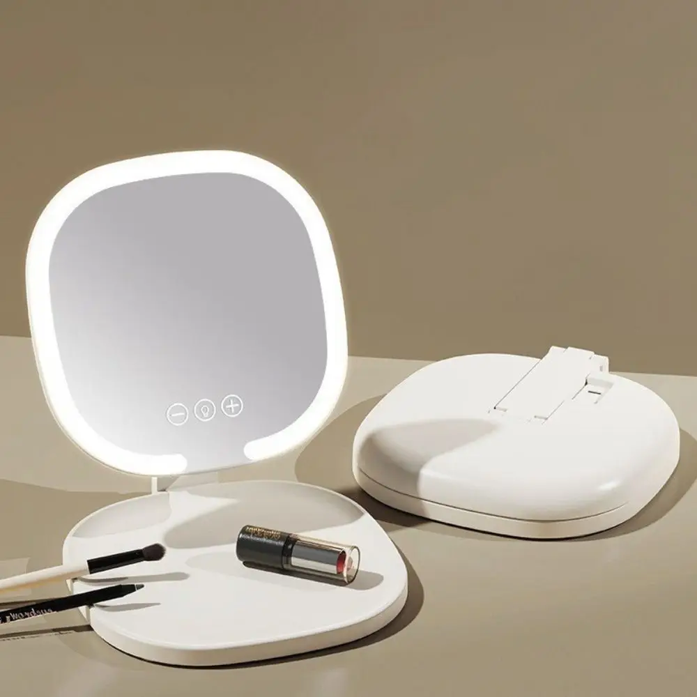 

Foldable LED Makeup Mirror 3 Color Lights Adjustable Vanity Mirror with Lights High-Definition Touch Control