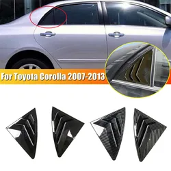 For Toyota Corolla 2007-2013 Car Rear Window Louver Shutter Cover Exterior Side Vent Trim Sticker Scoop ABS Exterior Accessories