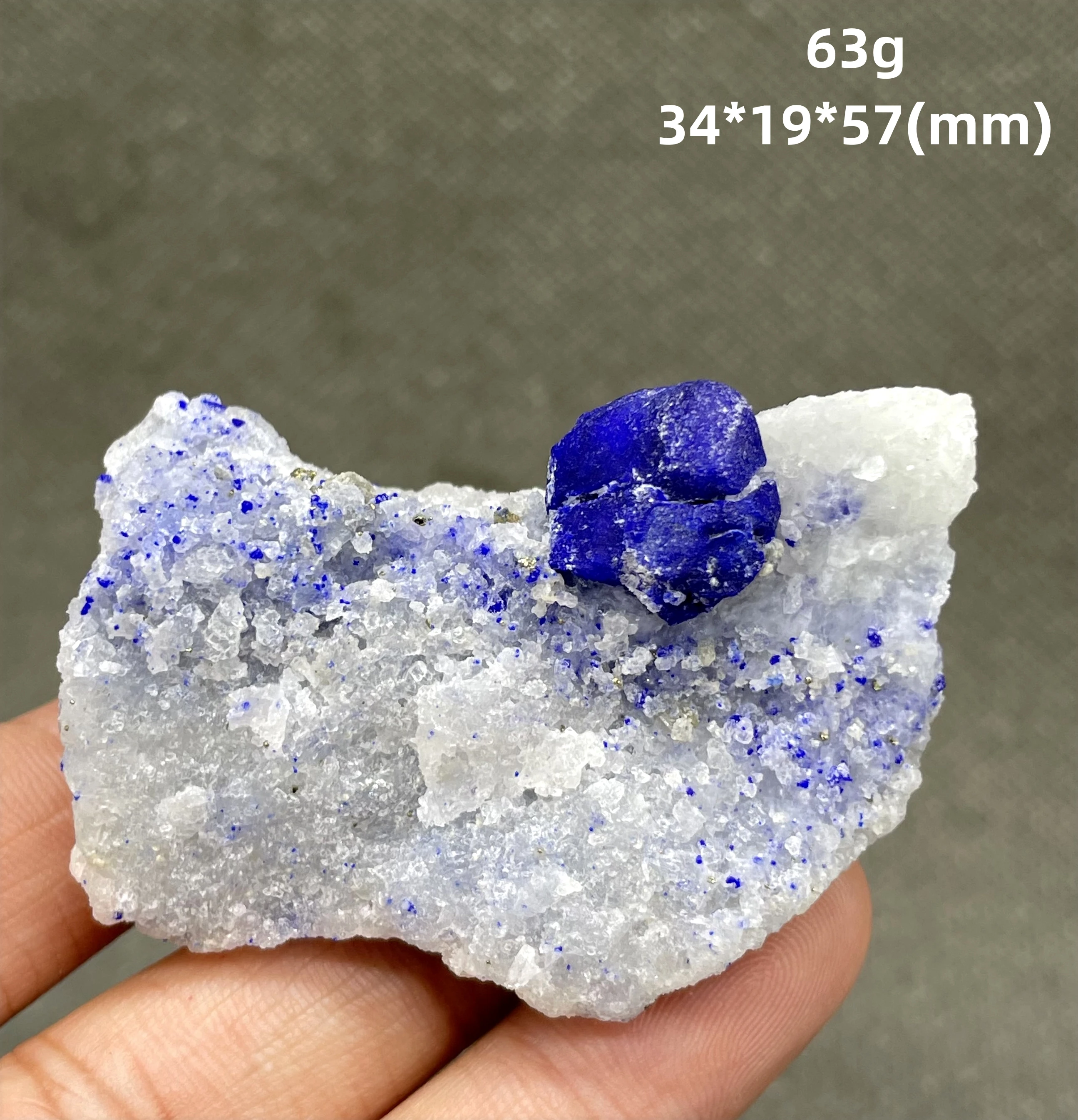 

63 g Natural Afghan Old Mine single crystal lazurite Lapis lazuli Specimens stones and crystals quartz