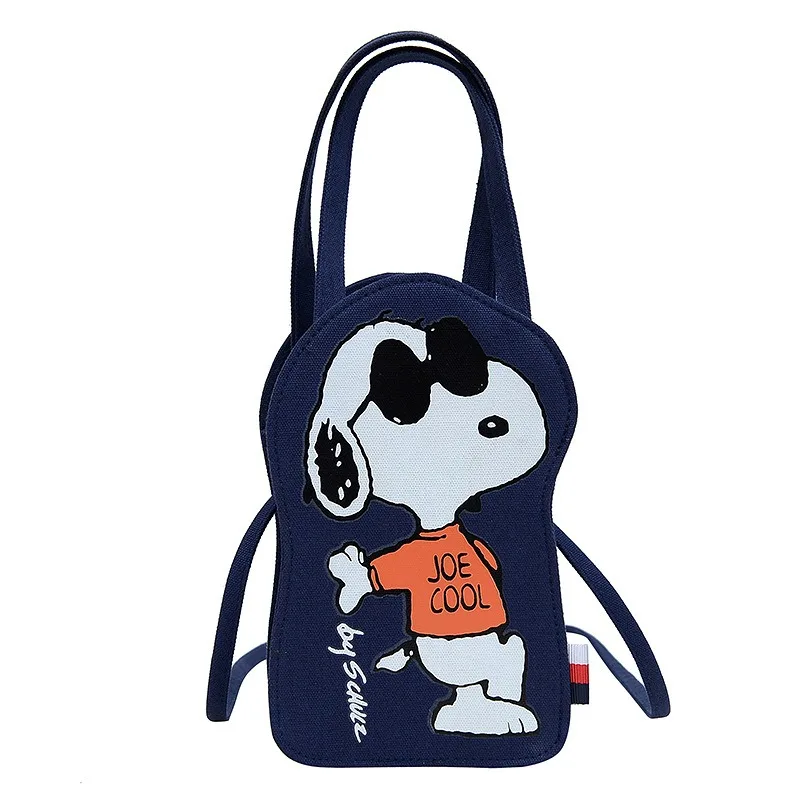 Bolso de lona tridimensional con dibujos animados de Snoopy, bolso de mano creativo kawaii, bolsa de almacenamiento de cambio blanco cruzado, regalo al por mayor, nuevo