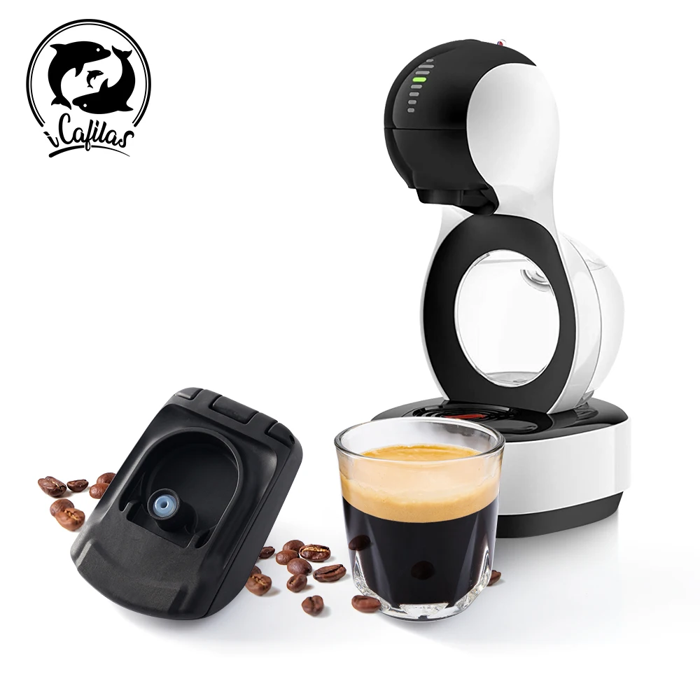 iCafilas Coffee adapter for DOLCE GUSTO edg LUMIO DG325 Coffee Machine Reusable ECO-Friendly Capsules with Coffee Powder Creamy