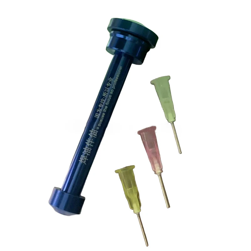 Solder Booster Aluminum alloy Booster Paste Flux Welding Soldering Oil Pusher Manual Syringe Plunger Dispenser Repair