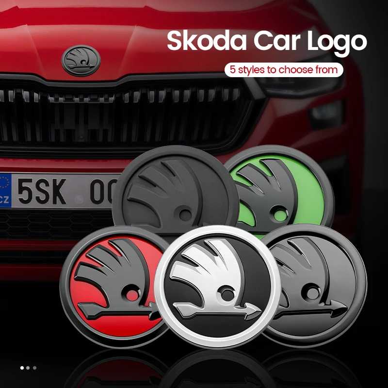 

80mm 90mm Emblem Car Head Front Rear Boot Tailgate Sticker For Skoda Octavia 2 3 Fabia MK2 MK3 Superb Rapid Kodiaq Karoq Kamiq