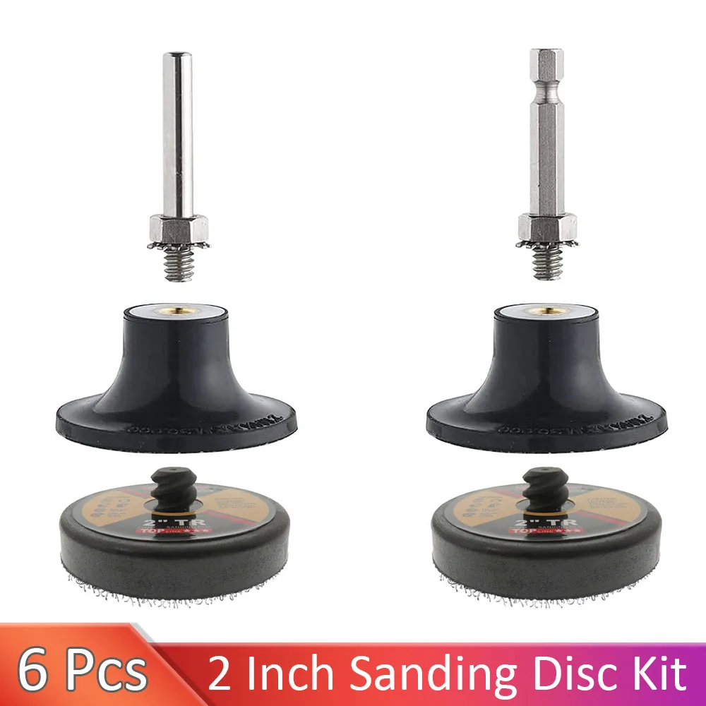 

6 Pcs 2 Inch Grinder Attachment Kit Roll Lock Pad Holders Suitable for Drill Grinder Rotary Tools