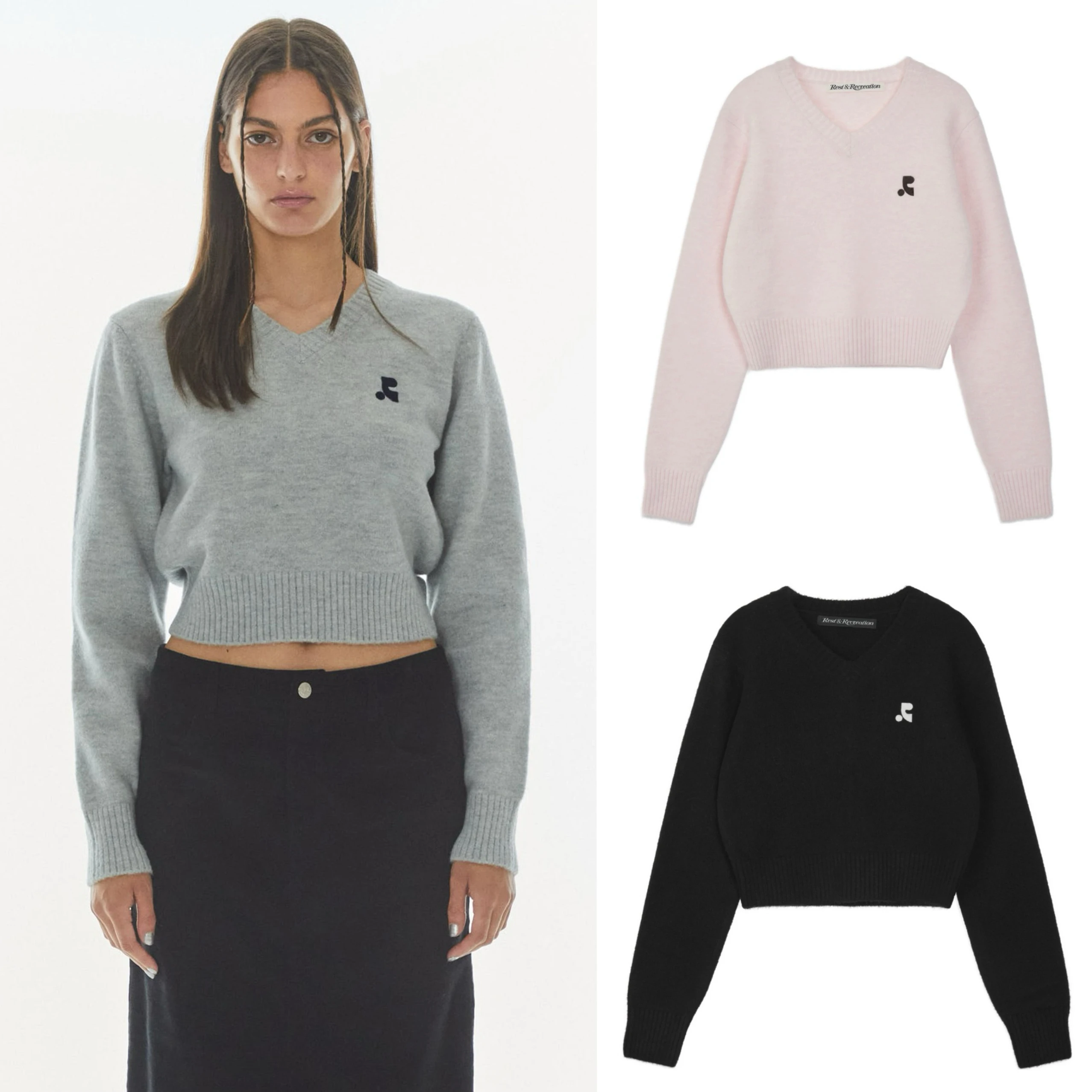 Simple ort Sve v-ne pull tricoté femme Sle couleur de base broderie Ele Faionable décontracté trajet vent