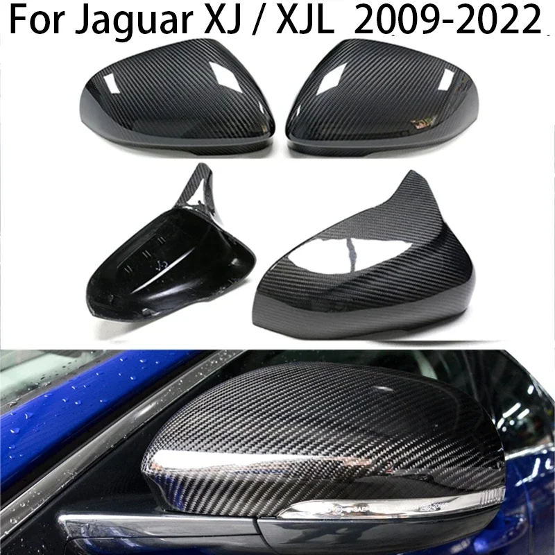 

For Jaguar XJ / XJL 2009-2022 Carbon Fiber Car Side Rearview Mirror Cover Caps accessories for vehicles Replacement/Add On Style