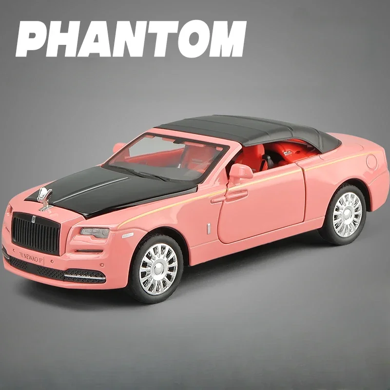 1/32 Scale Rolls Royce Phantom Alloy Car Model With Sound Light Collective Miniauto Voiture Kids Boys Metal Car Toy Gift