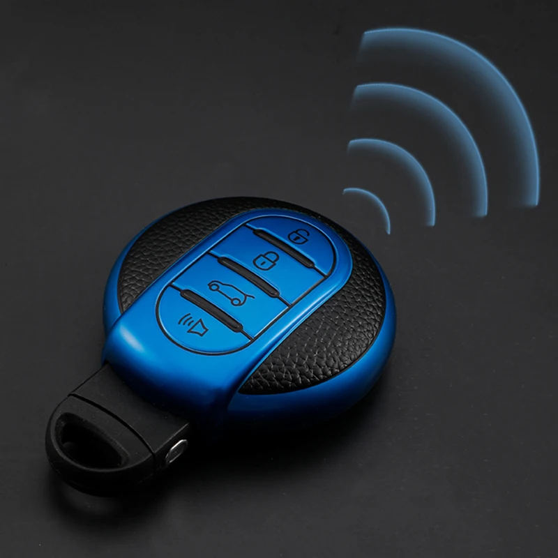 Leather TPU Car Key Case Cover For BMW Mini Cooper F55 F56 F57 F54 F60 JCW Clubman Countryman Keyless Shell Auto Accessories