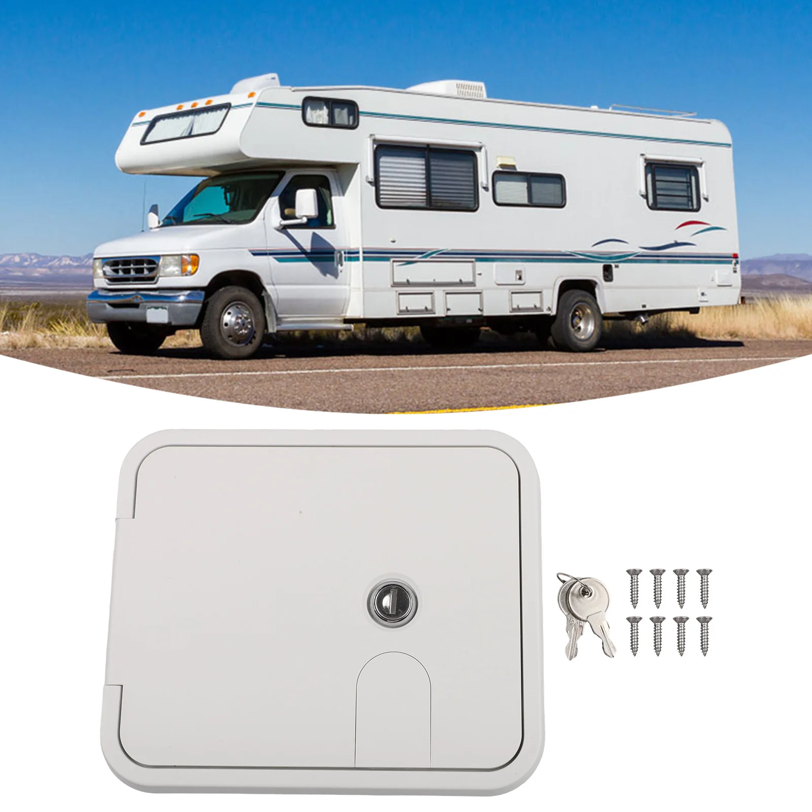 RV for camper Power Cord Access Door Waterproof Electrical Hatch for Trailers and Yachts 180 Degree Movement for Easy