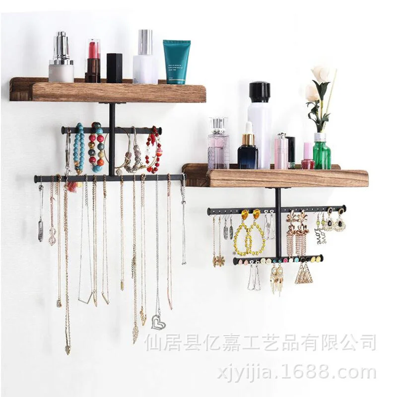 2 Pcs Wall Mounted Storage Rack Multi-layer Earring Necklace Bracelet Display Stand Jewelry Jewelry Display Stand