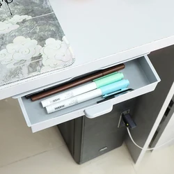 2022 Self-Adhesive Under Desk Drawer Hidden Storage Box Makeup Organizer Self Stick School Stationery Case Pencil Tray wholesale