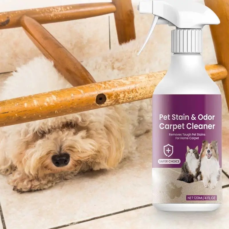 Pet Odor Carpet Cleaner 120ml Stain Remover Spray Powerful Pet Stain Destroyer Safe Stain Remover Spray Effective For Carpet