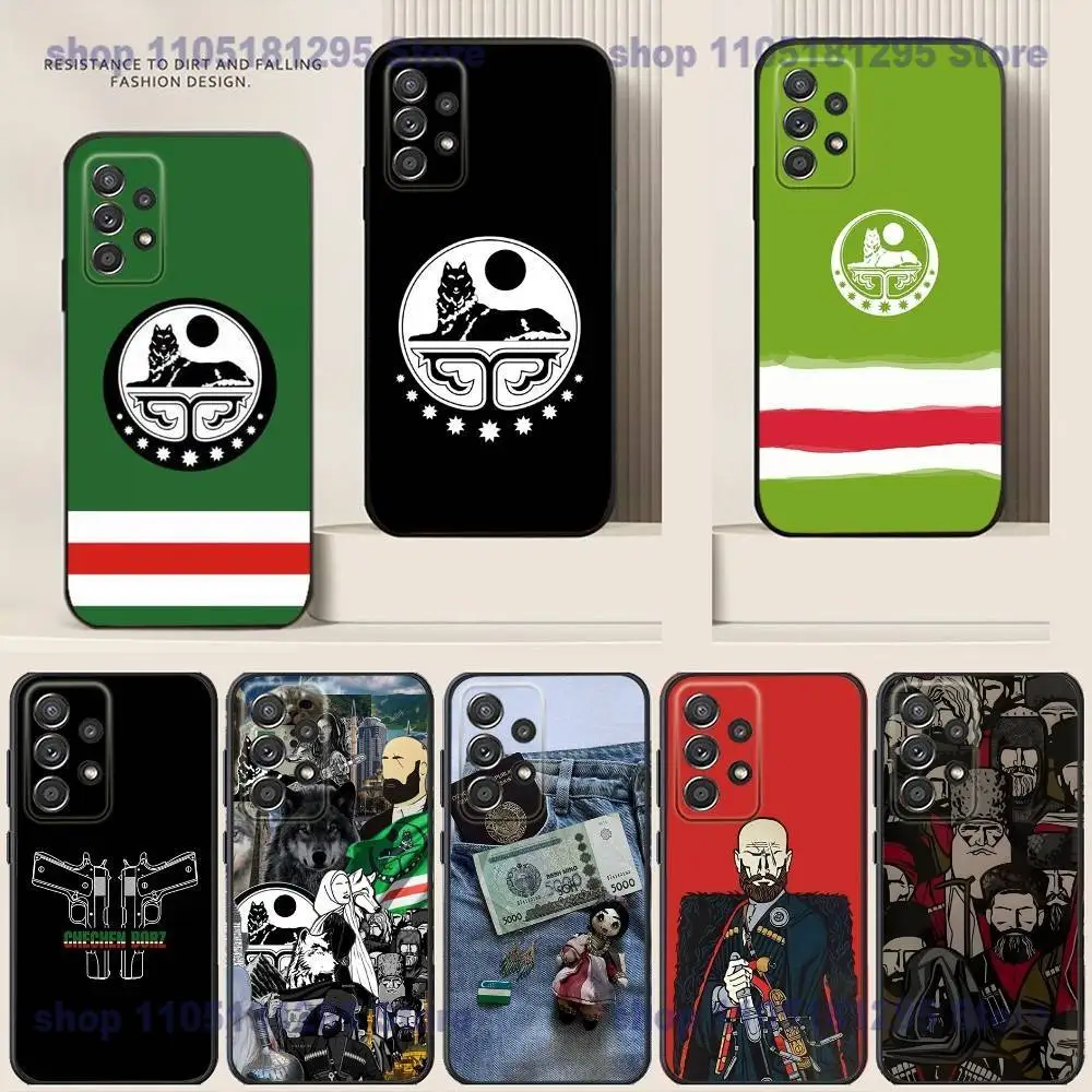 

Chechen Coat Of Arms Phone Case For Samsung S25,24,21,22,23,30,Ultra,20,Plus Black soft silicone case