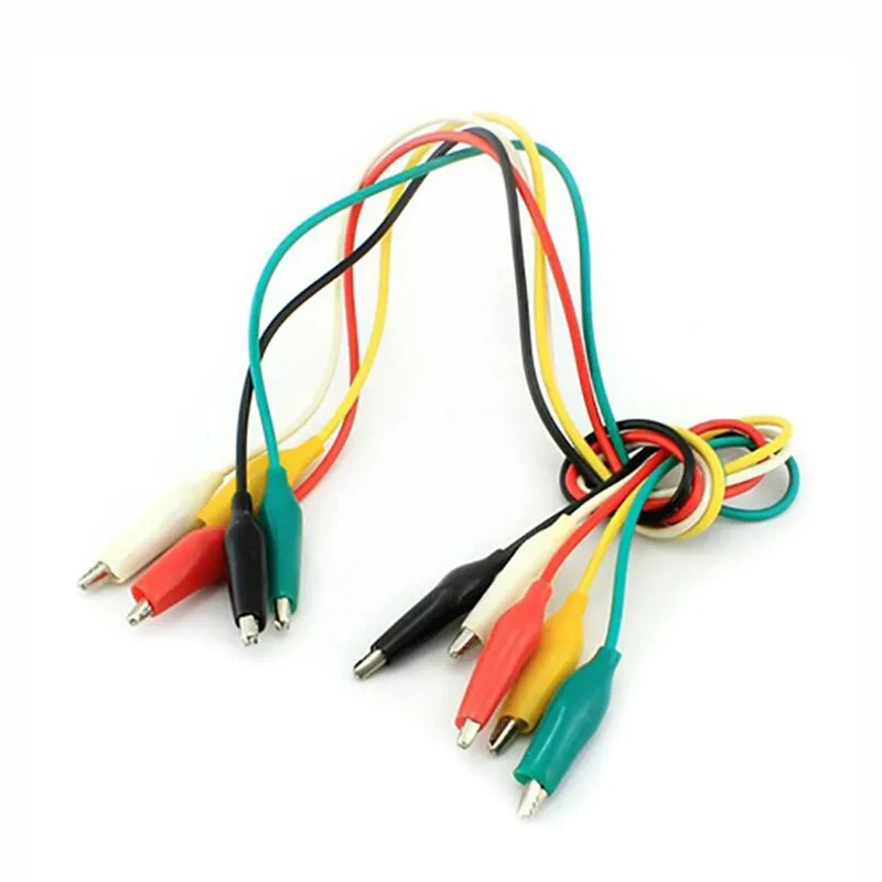 DIY Clip de cocodrilo número abrazadera de prueba de doble punta Cable pinzas de cocodrilo Cable de prueba Clip línea longitud 50cm