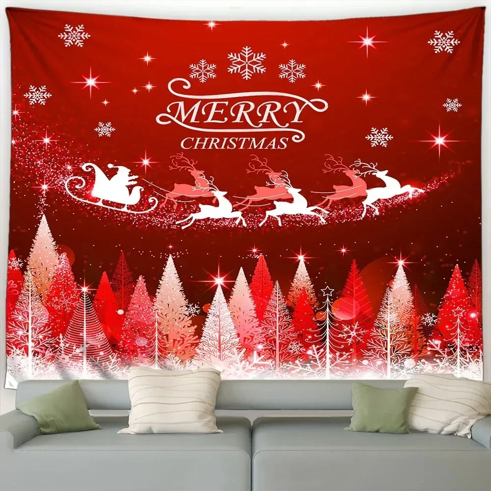 Christmas Cartoon Snowman Tapestry Bedroom Living Room Home Christmas Decoration