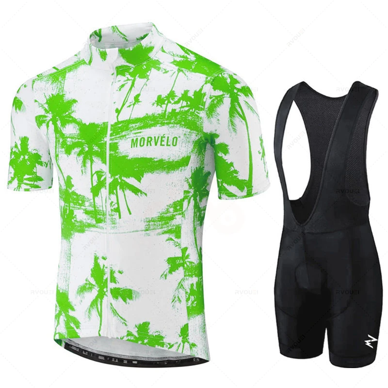 Morvelo Pro Men Summer Anti-UV Cycling Jersey Set Breathable Bike Racing Sport Mtb Bicycle Clothing Suit Maillot Ciclismo Hombre