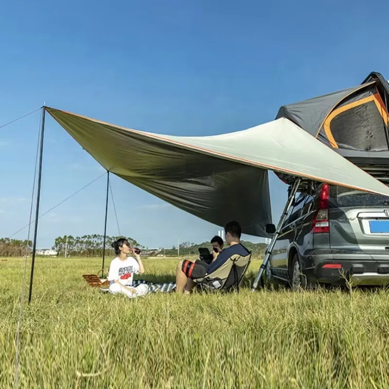 

STLF Foldable Waterproof Car Roof Top Tents Sunshade Simple Car Rear Tent Tarp for Rooftop Tents