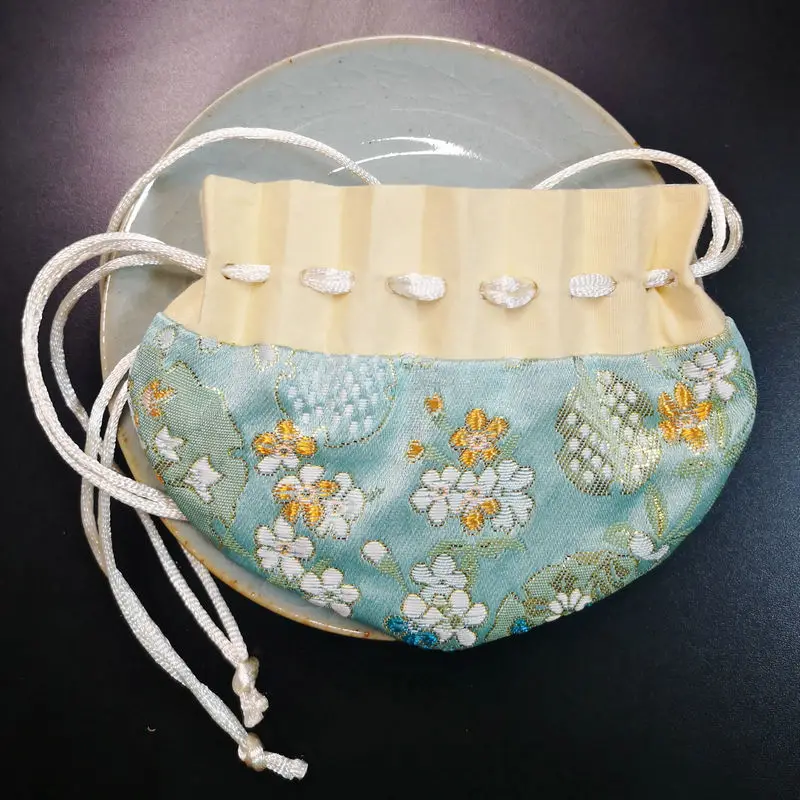 Oriental Motif Mini Organizer Bag with Fragrant Surprise Inside Lucky Charm Chinese Auspicious Drawstring Pouch Blessing Gifts