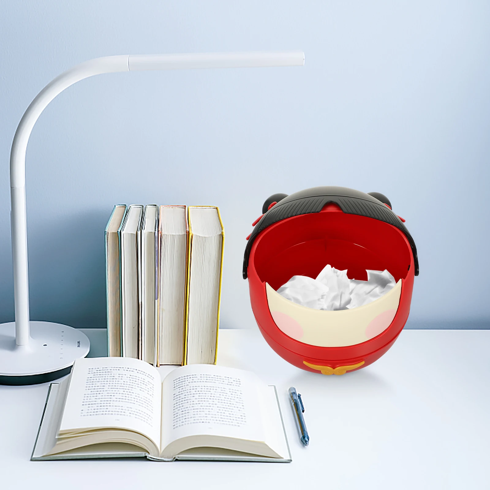 

Creative Desktop Trash Can Small Plastic Storage Bin Cute Decorative Small Desktop Trash Holder for Office Kitchen Bedroom