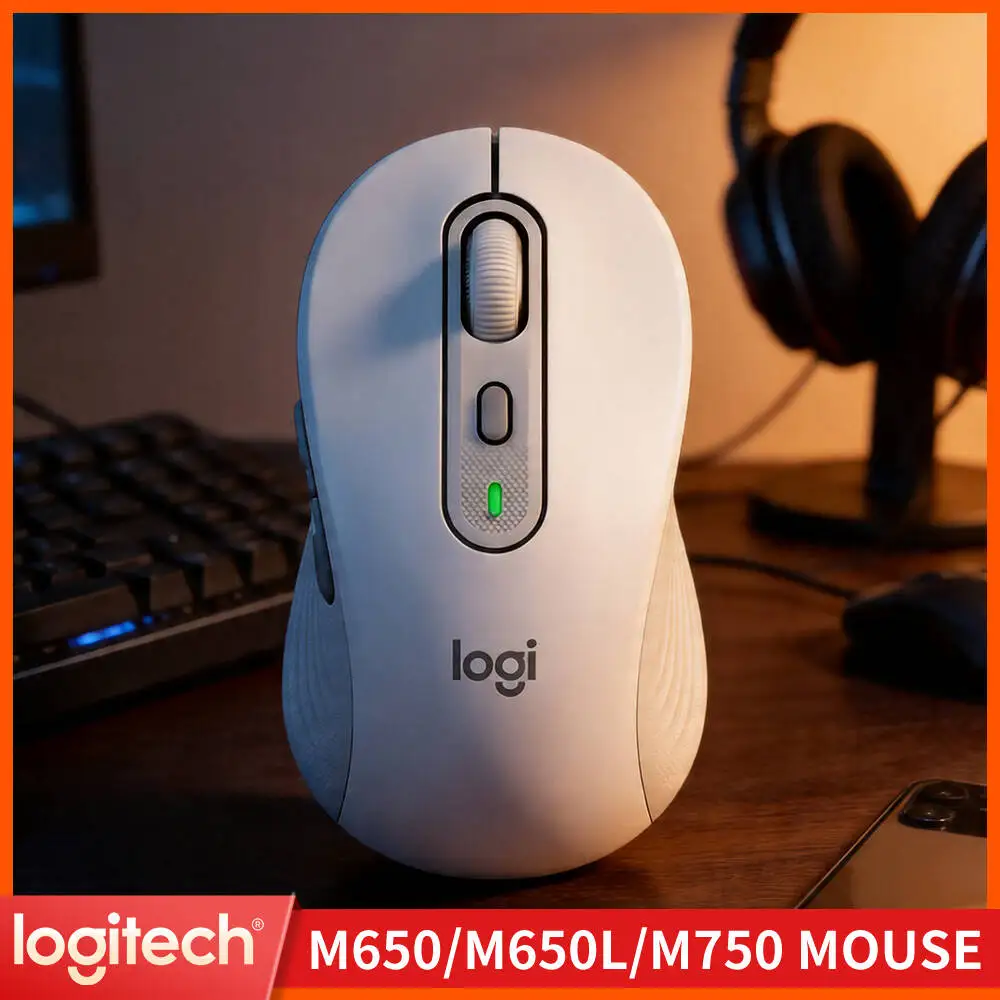 Logitech M650/M650L Wireless Mouse - Rubber Side Grips, Dual Connectivity, 4000 DPI Tracking, 24-Month Battery