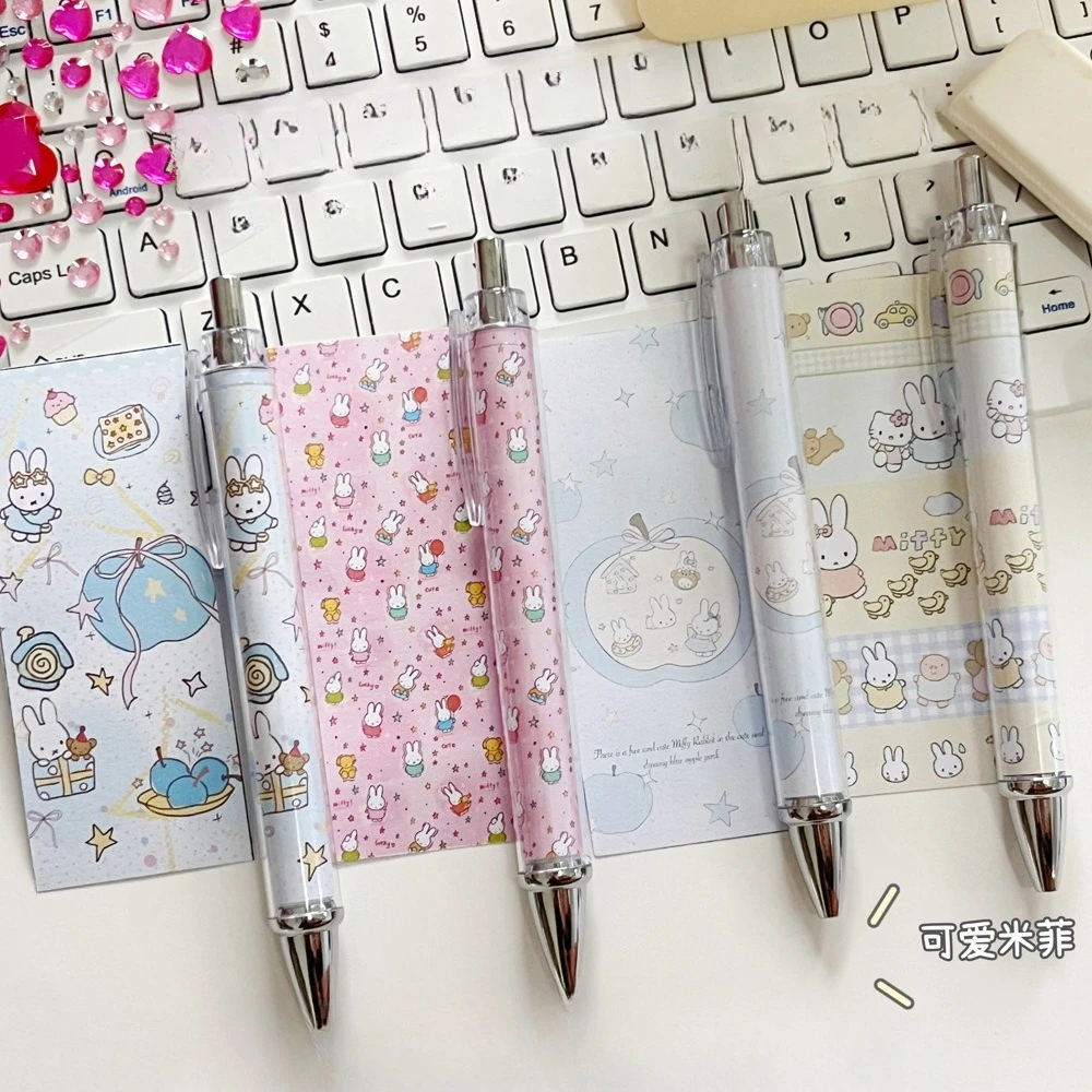 

Kawaii Miffy Cartoon Cute Press and Hold Pen Neutral Pen 0.5 Student Office Supplies Gift Toy for Girl