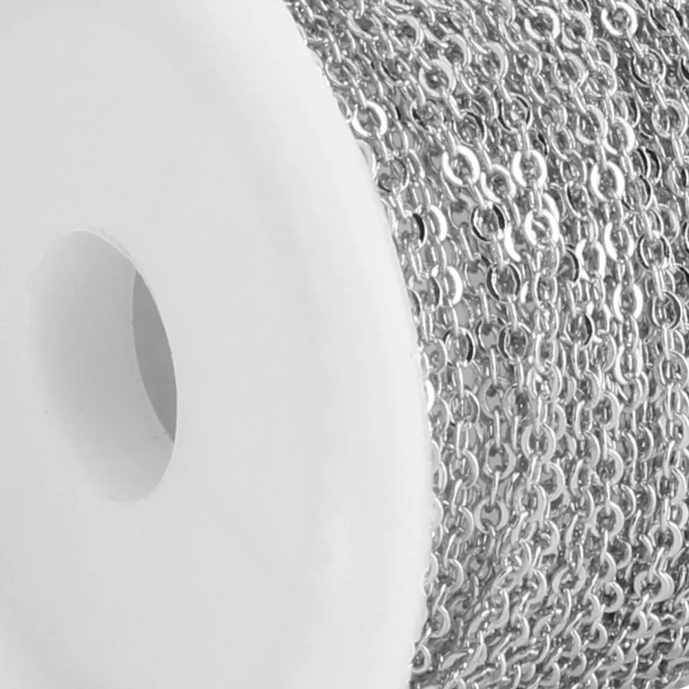 

Jewelry Tools Brass Cross Chain Rose Gold Gold O Chain 2.6x2x0.3mm Silver Curb Chain Making