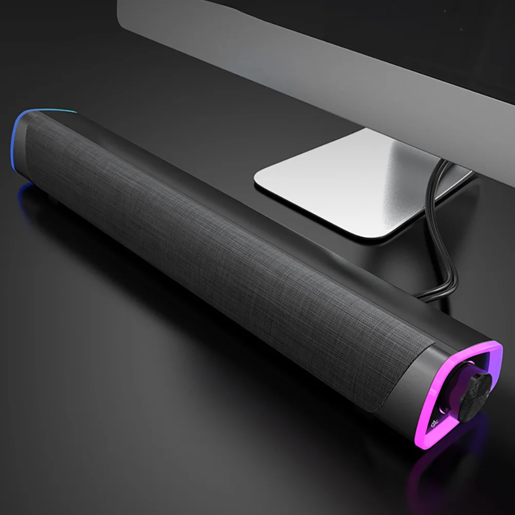 

Wired Sound Speaker Computer Speakers Desktop Fabric Mini Size Powerful Effect Dual Horns Clear Quality