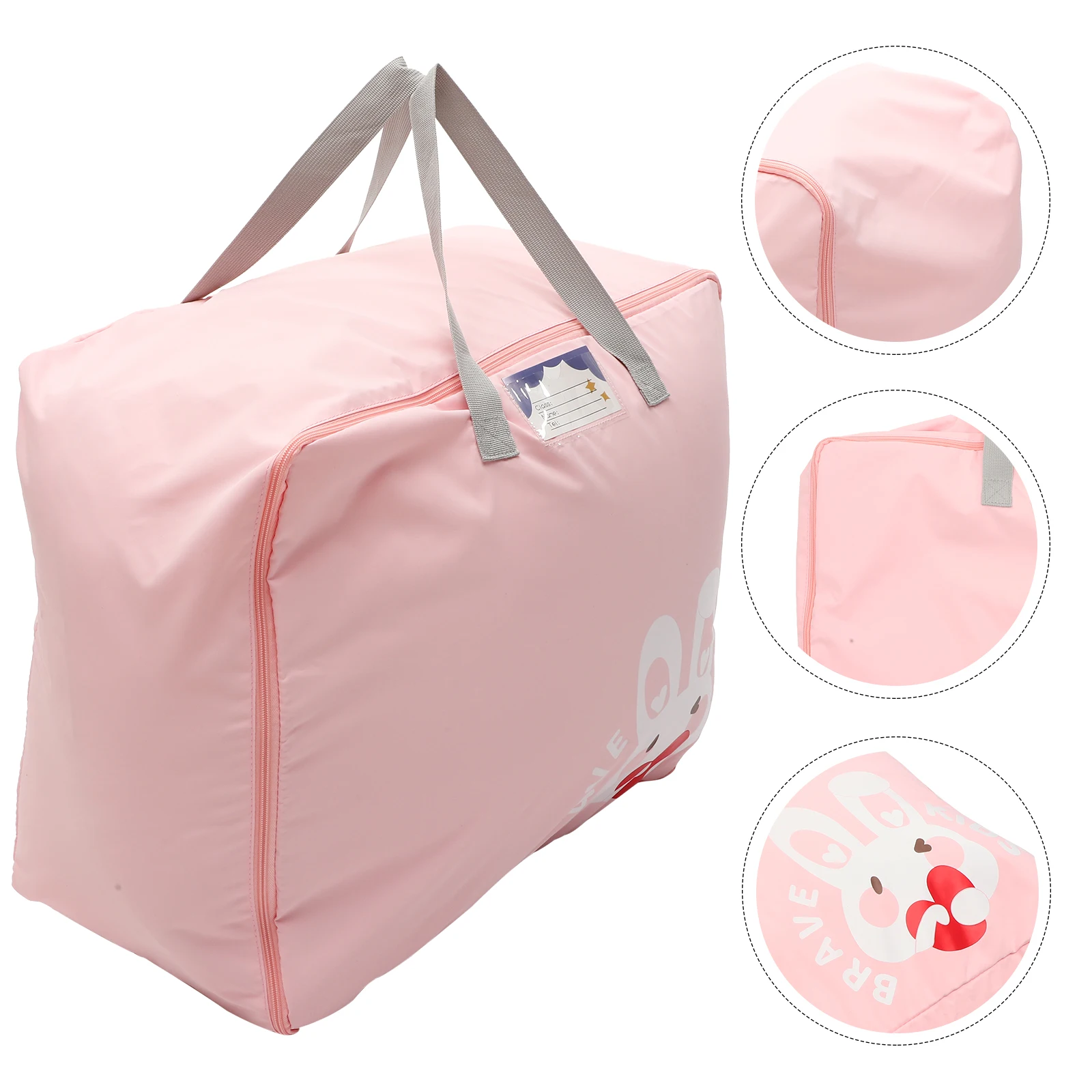 

Multifunctional Quilt Storage Bag Double Zippers Waterproof Household Bedding Organizer Cartoon Design Portable Clothes Storage