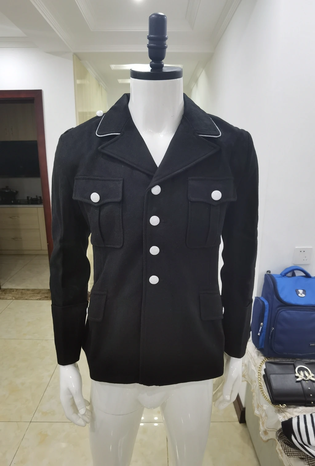 제2차 세계대전 WW2 독일 육군 M32 블랙 울 튜닉 재킷 유니폼 군사