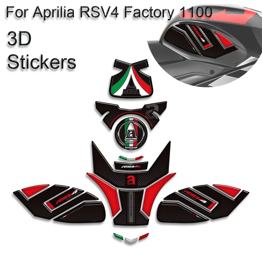 

For Aprilia RSV4 Factory 1100 Motorcycle Tank Pad Cap TankPad Grips Gas Fuel Kit Knee Fairing Fender Stickers Decals Protector