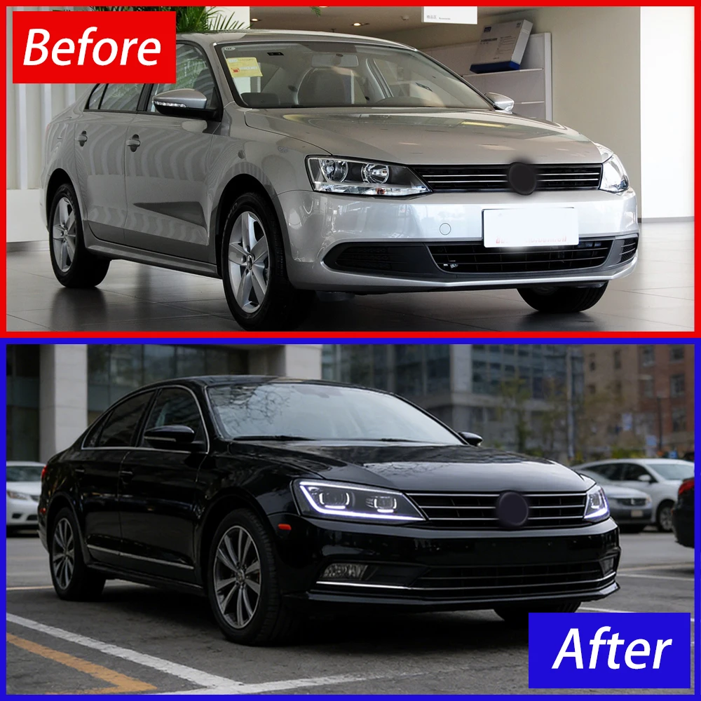 For VW Sagitar 2012-2018 Auto Headlight Assembly Scan LED Sequential Turn Signal Projector Lens Plug and Play Car Headlights