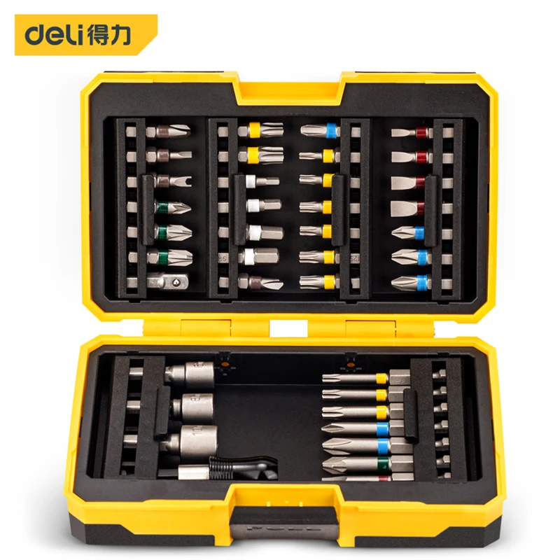 Deli 39 PCS Screwdriver Set Magnetic Bits with Storage Case for Home, Garage, Office, Apartment, Bike, Electronics Projects