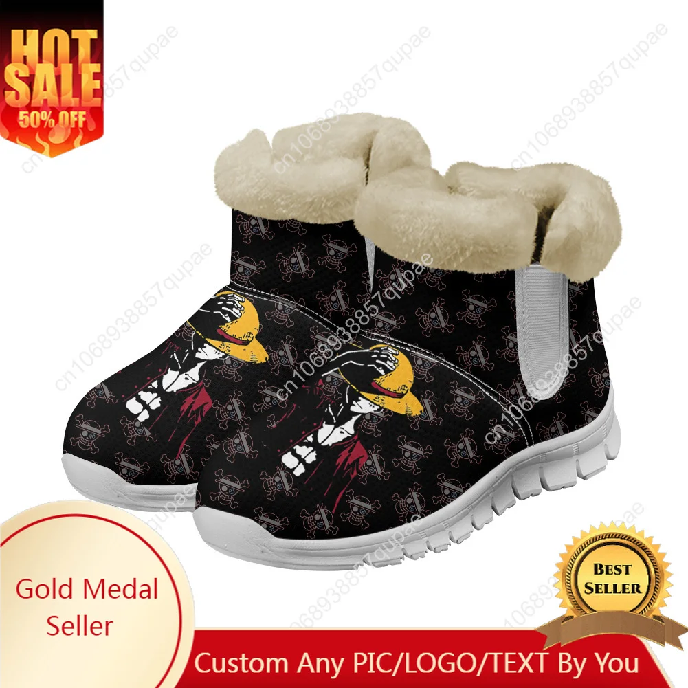 

D L-Luffy Snow Boots Anime Comfortable Mens Womens Teenager Customized Boot Casual Snow Shoe High Quality Couple Sports Shoes